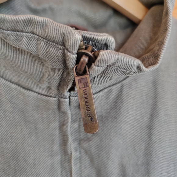 Woolrich 💙 Dorrington Twill Sherpa Lined Barn Trucker Jacket Dark Shale Coat XL - Picture 11 of 12